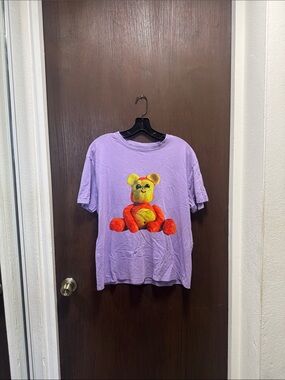 Zara Lilac Short-Sleeve Tee with Bright Teddy Graphic
